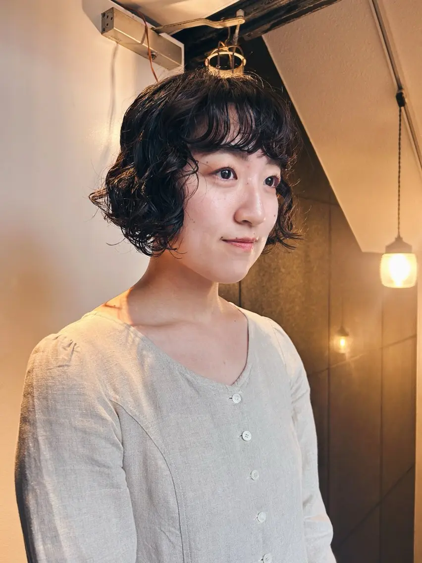 ミディアム カット パーマ トリートメント 似合わせパーマ 🌼カンナのヘアスタイル
