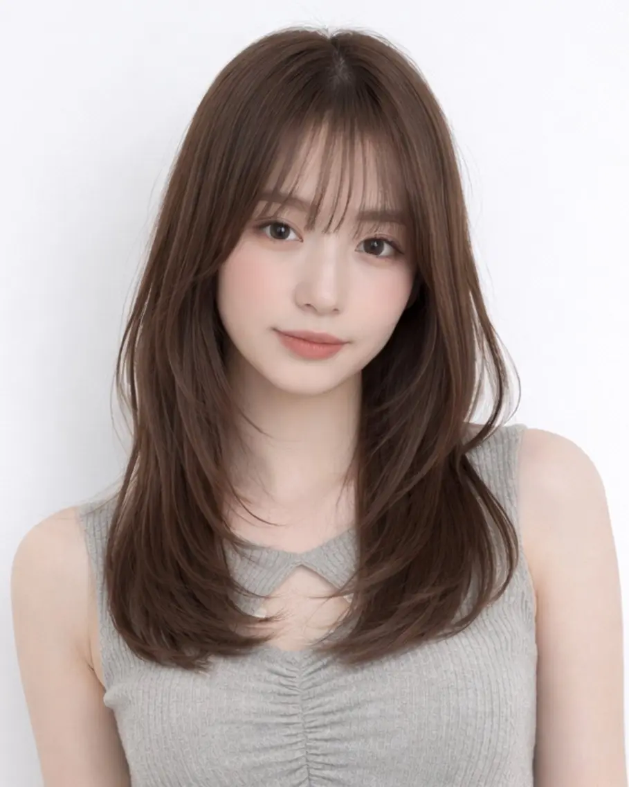 セミロング カット 縮毛矯正 トリートメント 髪質改善/縮毛矯正/ 似合わせ/青木孝憲のヘアスタイル