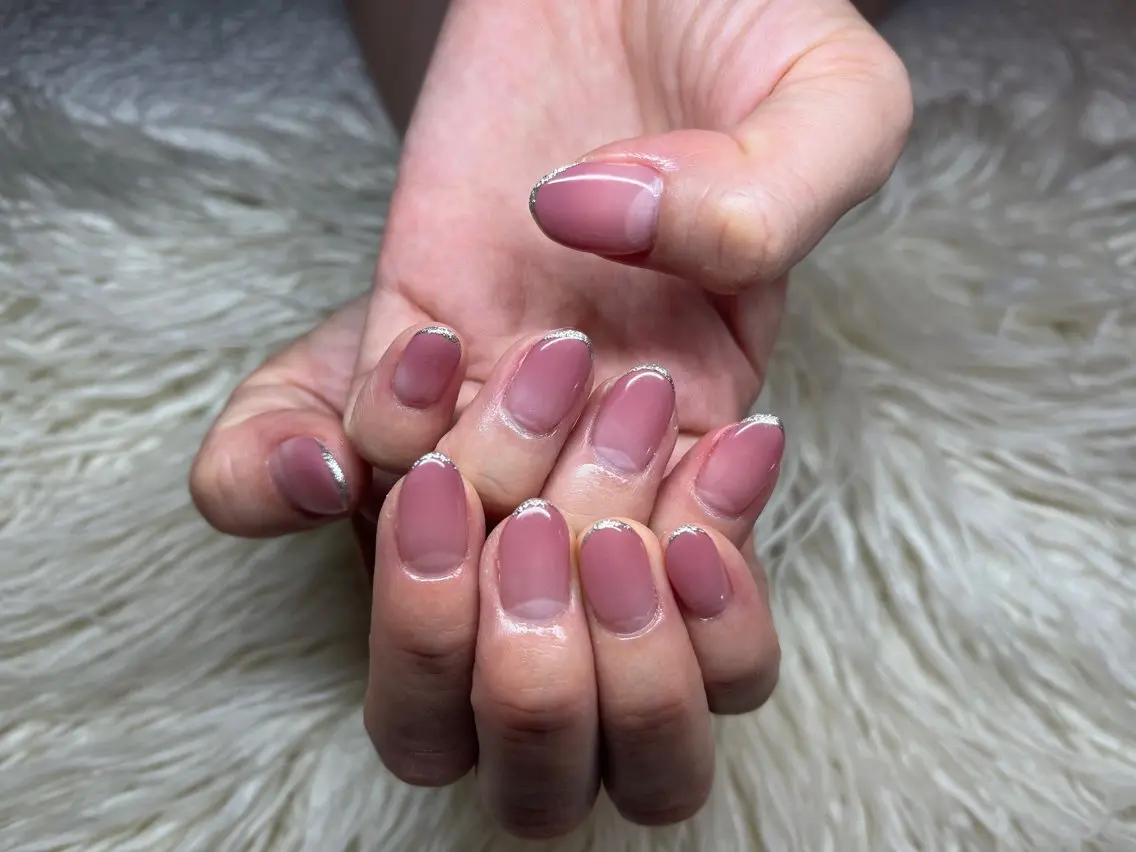 ネイル フレンチネイル ゴールド グラデーション オフィスネイル ピンク ハンドネイル Nail salon LuaRのネイルデザイン