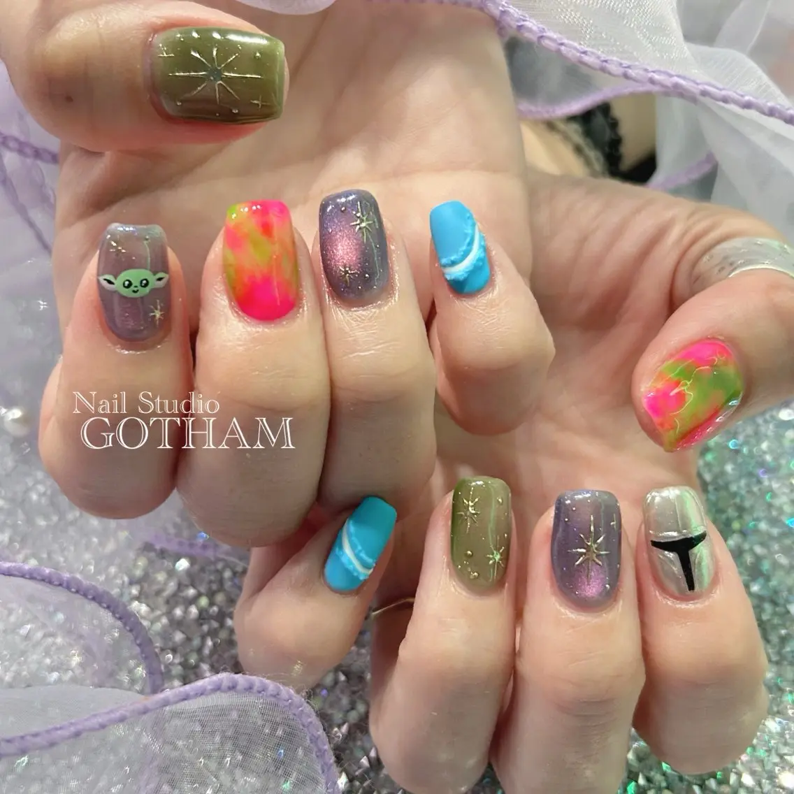 ネイル ハンドネイル 高円寺駅からすぐ🌈 ネイルGOTHAMのネイルデザイン