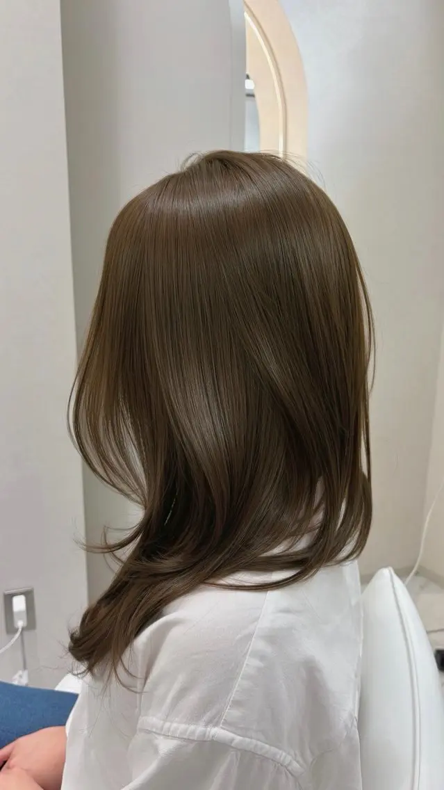 ロング カラー パーマ ベージュカラー ブリーチ 透明感カラー ダブルカラー グレージュ カット ヘアカラー TOMO/ブリーチ 無しオリーブのヘアスタイル