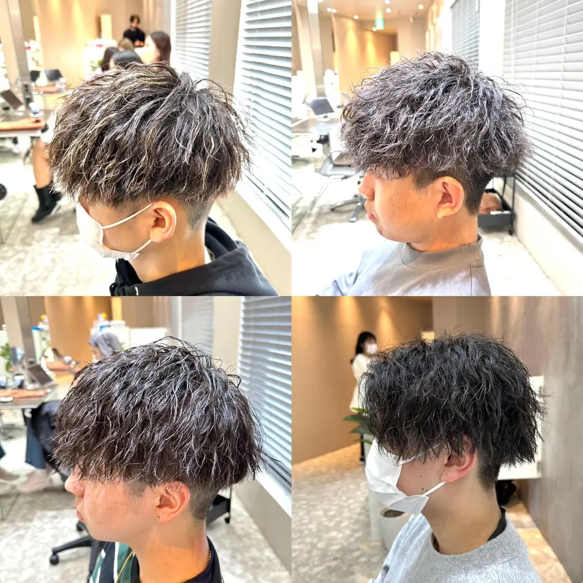 パーマ メンズ アップバング マッシュ メンズパーマ メンズツイストパーマ ツイストスパイラルパーマ 梅田中崎町メンズ 美容師ユースケのヘアスタイル