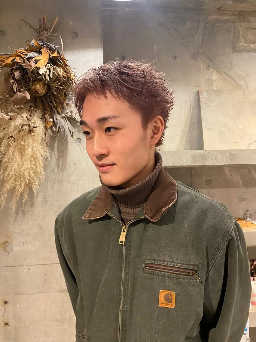 ショート カラー メンズ メンズブリーチ メンズハイトーン ベージュカラー ブリーチ ハイトーンカラー 三野 隼澄のヘアスタイル