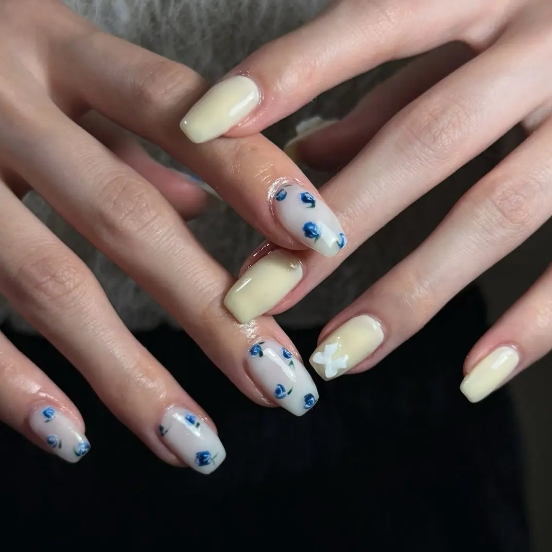 ネイル 韓国ネイル 持ち込み ニュアンスネイル ネイルチップ 冬ネイル LISA ANA.CHUOのネイルデザイン