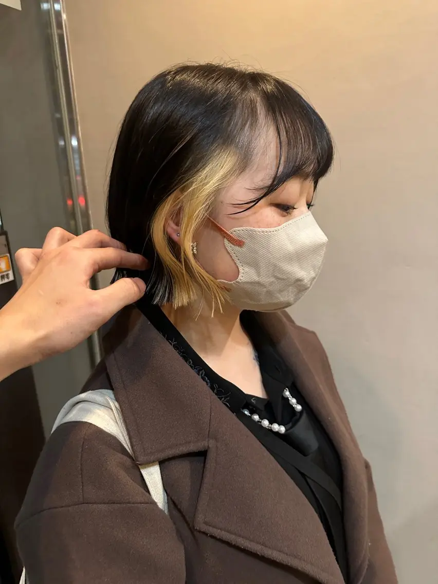 ショート カラー ベージュカラー ブロンド ブロンドベージュ インナーカラー カット ヘアカラー 金ウンス 髪質改善カラーのヘアスタイル