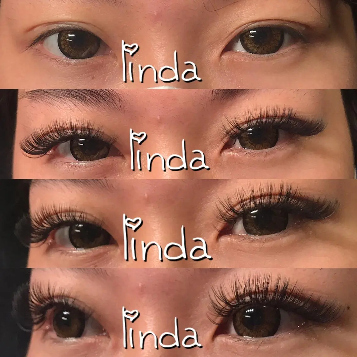 マツエク・マツパ 付け放題 ボリュームラッシュ linda lashesのマツエク・マツパデザイン