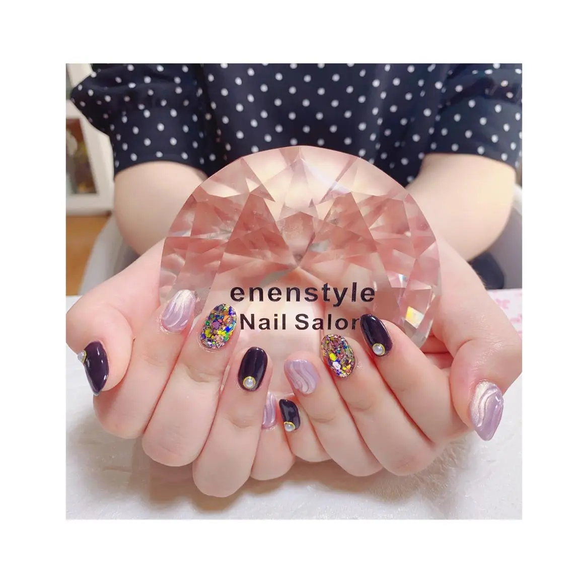 ミディアム ネイル ハンドネイル 🐾enen style 🐾のネイルデザイン