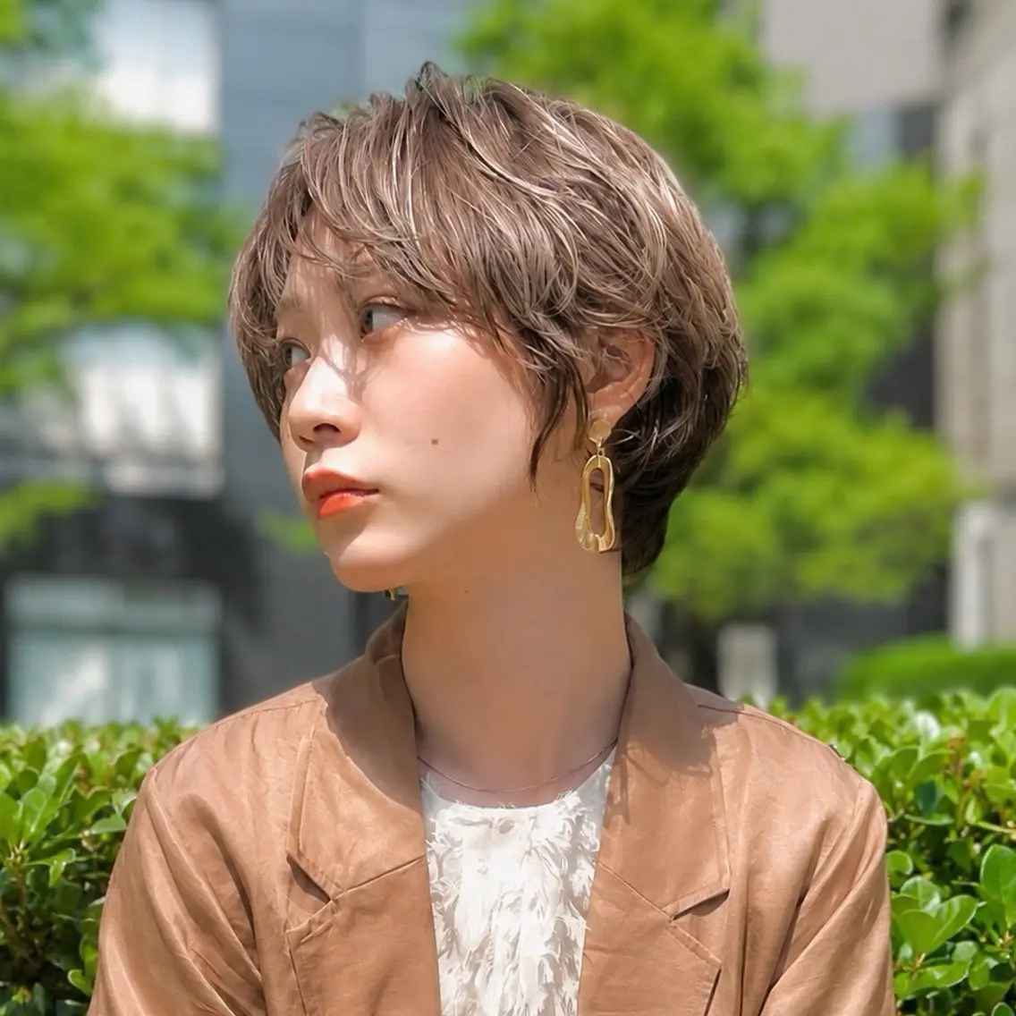 ショート カラー 心斎橋/難波ショート 白髪ぼかし 中尾のヘアスタイル