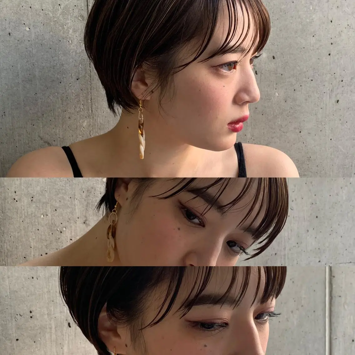 ショート シースルーバング SNS撮影用 髪質改善モデル募集のヘアスタイル