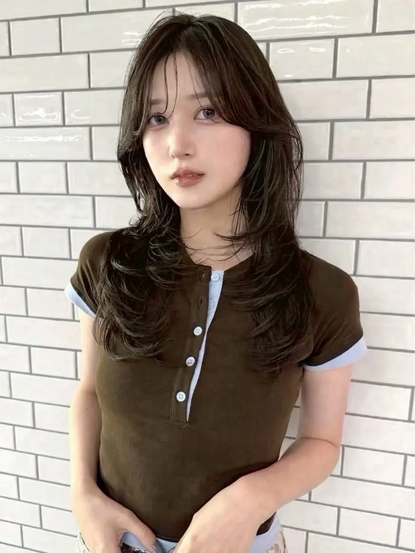 セミロング レイヤーカット カット ヘアカラー トリートメント レイヤー/韓国/艶髪 /タカマサのヘアスタイル