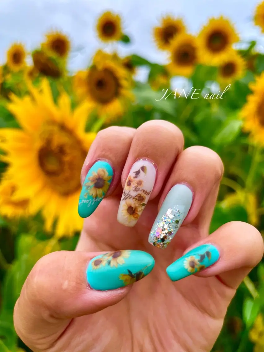 ネイル フラワーネイル ロングネイル 夏ネイル ハンドネイル Nail Salon JANEのネイルデザイン
