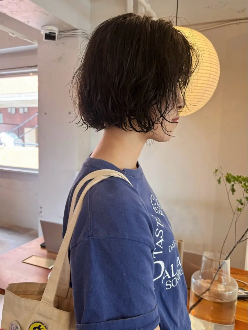 ショート ボブ カット パーマ トリートメント 🍑透明感hair ・NENE🍑のヘアスタイル