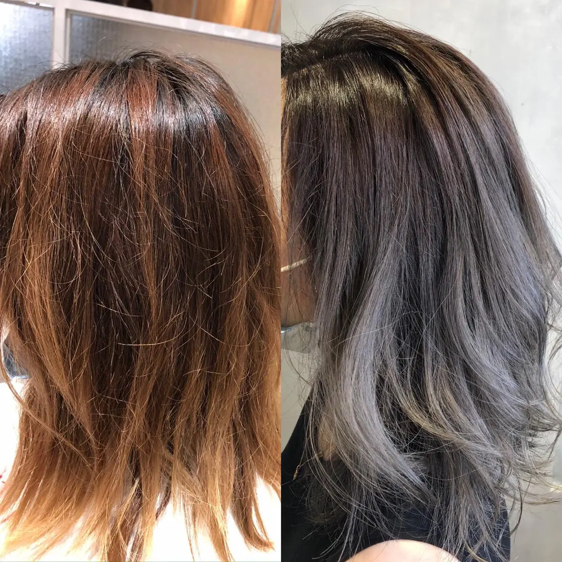 セミロング カラー 髪質改善⭐️ 桜場のヘアスタイル
