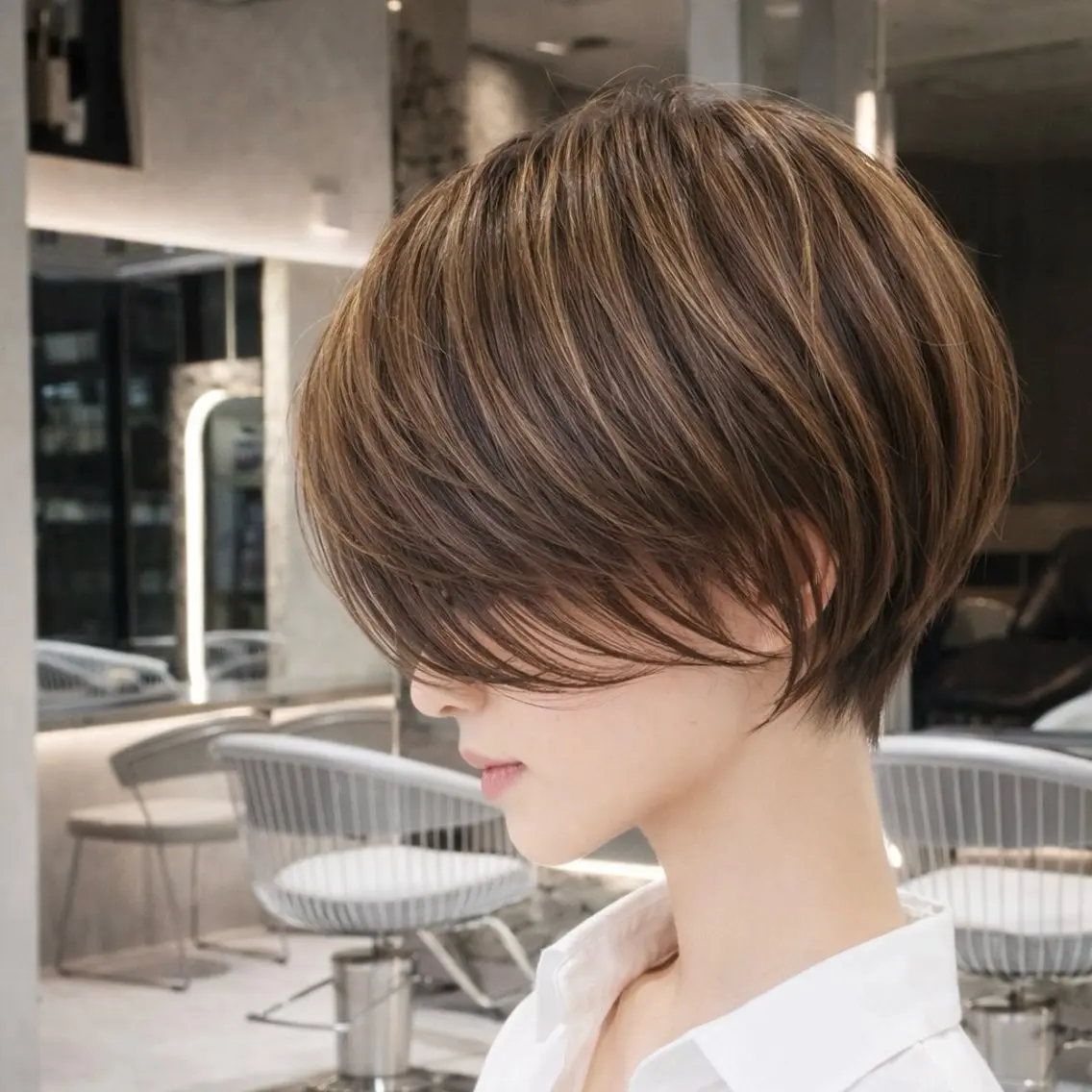 ショート カラー カット ヘアカラー トリートメント 《髪質改善✖️レイヤ ー🩶》ナオヤのヘアスタイル
