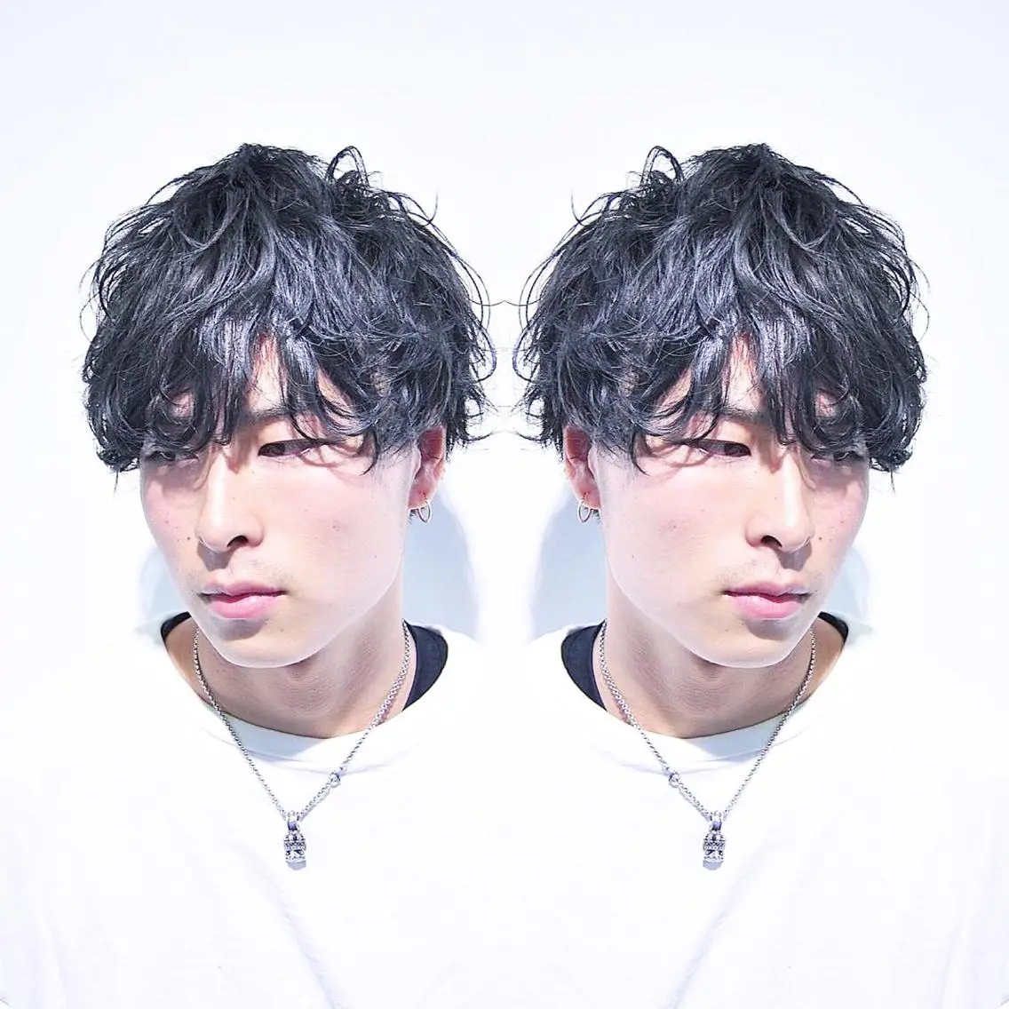 ミディアム パーマ メンズ ミディアムパーマ マッシュ メンズパーマ 及川シゲル 髪質改善講師のヘアスタイル
