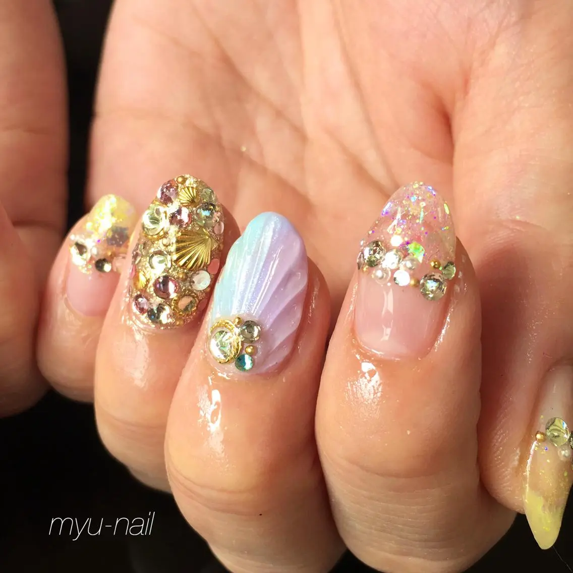ネイル ラメ(グリッター) ホームサロン myu-nailのネイルデザイン