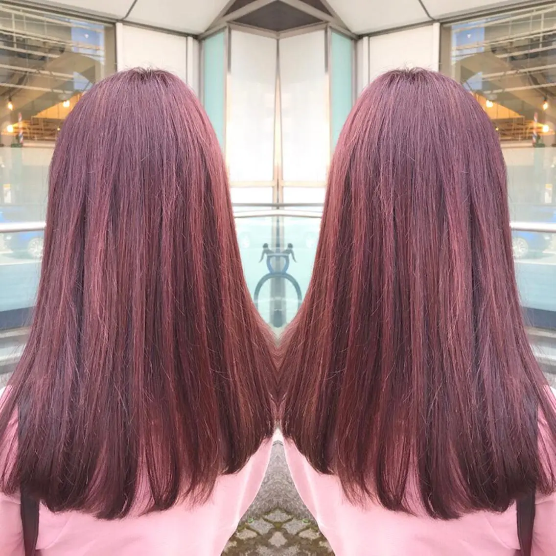 セミロング カラー イルミナカラー ピンクカラー 青木 茂樹⭐️ 透明感カラーのヘアスタイル