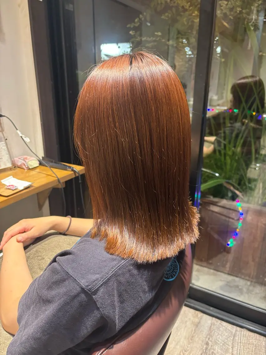 ミディアム カット 縮毛矯正 トリートメント SOL Matsumuraのヘアスタイル