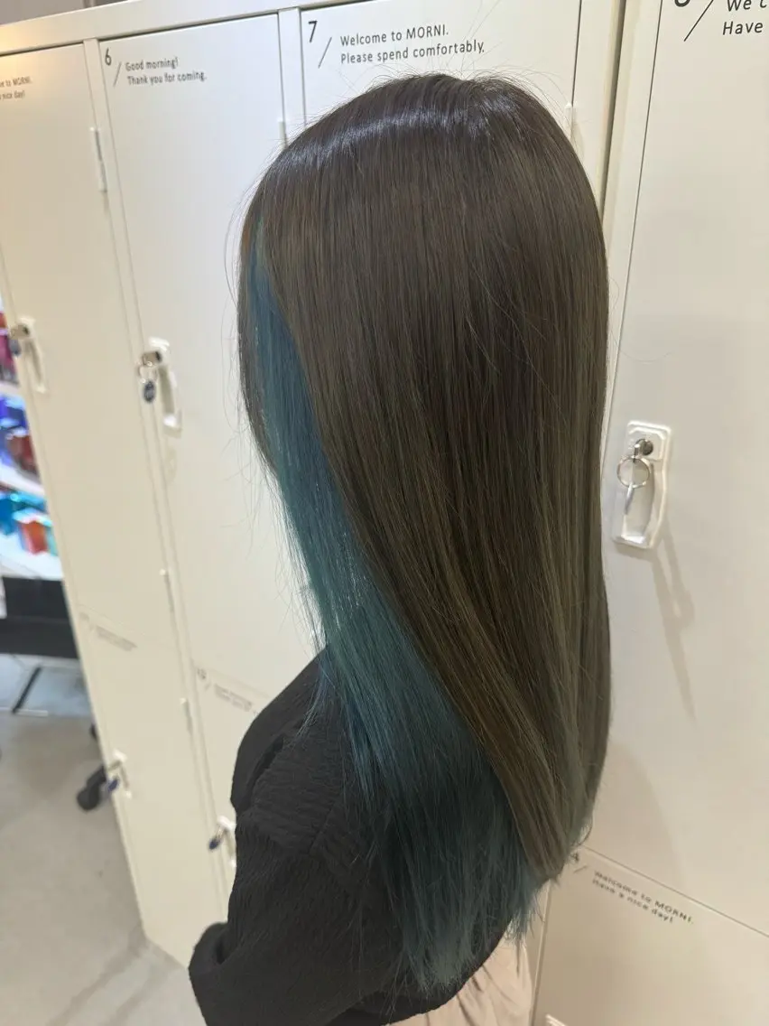 カラー ブルーカラー オリーブカラー 原田 裕太のヘアスタイル