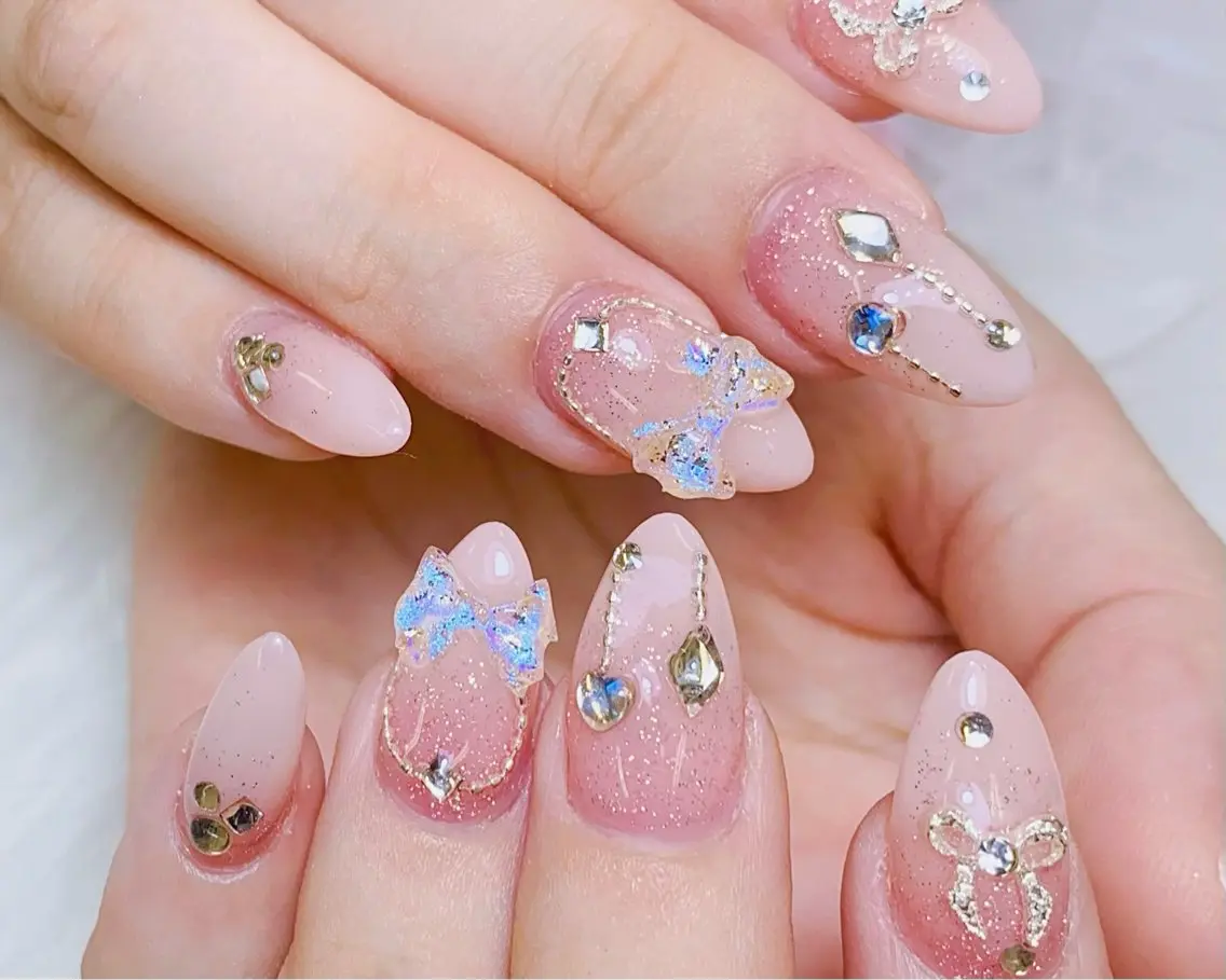 ネイル チークネイル 長さ出し フットネイル 韓国ネイル マグネットネイル ハンドネイル ハンドケア AN NAIL _HOAのネイルデザイン