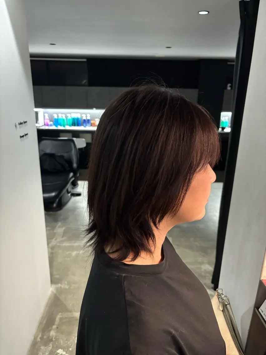 ミディアム カラー アッシュ ブリーチモデル募集 古内柊のヘアスタイル
