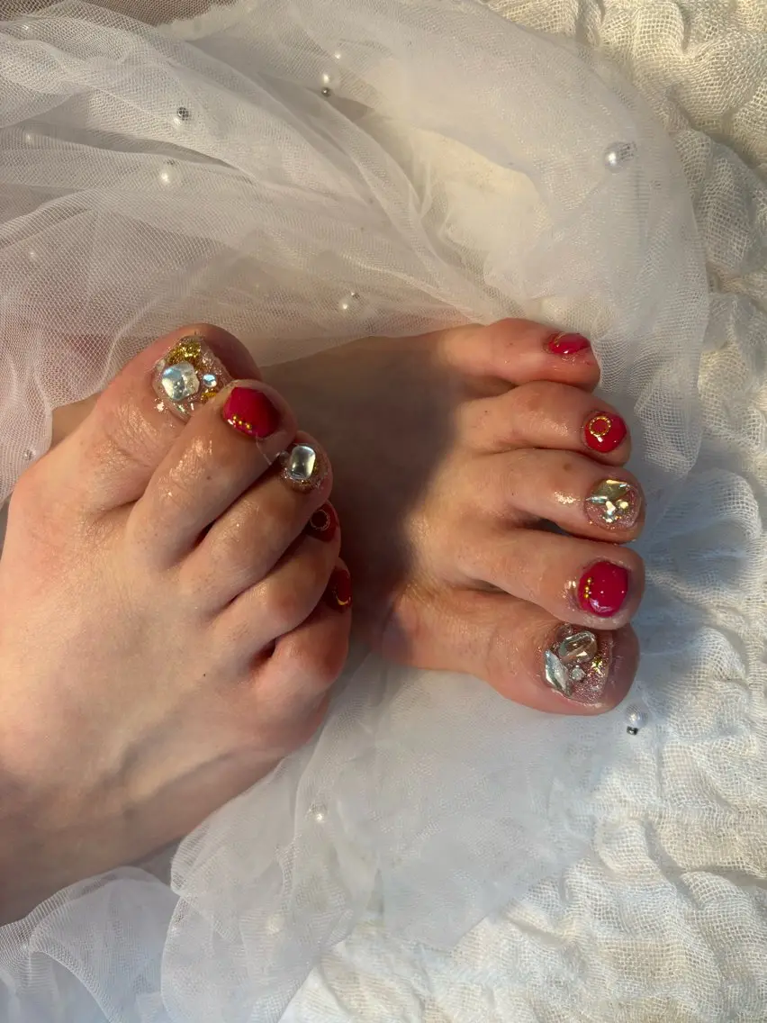 ネイル フラッシュネイル フットネイル フレンチネイル ジェルネイル ガラスフレンチ Nail salon Natulalのネイルデザイン