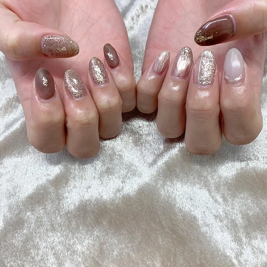 ネイル ブラウン emu nailのネイルデザイン