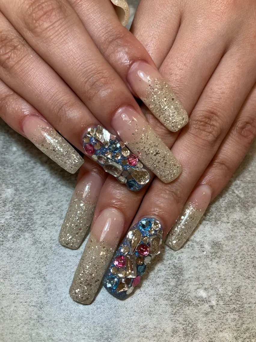 ネイル グラデーション ラメ(グリッター) ラメグラデーション スカルプネイル nail salon PRIMYU-LAのネイルデザイン