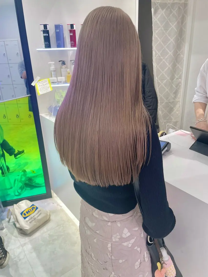 ロング カラー ヘアカラー トリートメント 大人っぽ韓国🤍ブリ ーチ/mitsukiのヘアスタイル