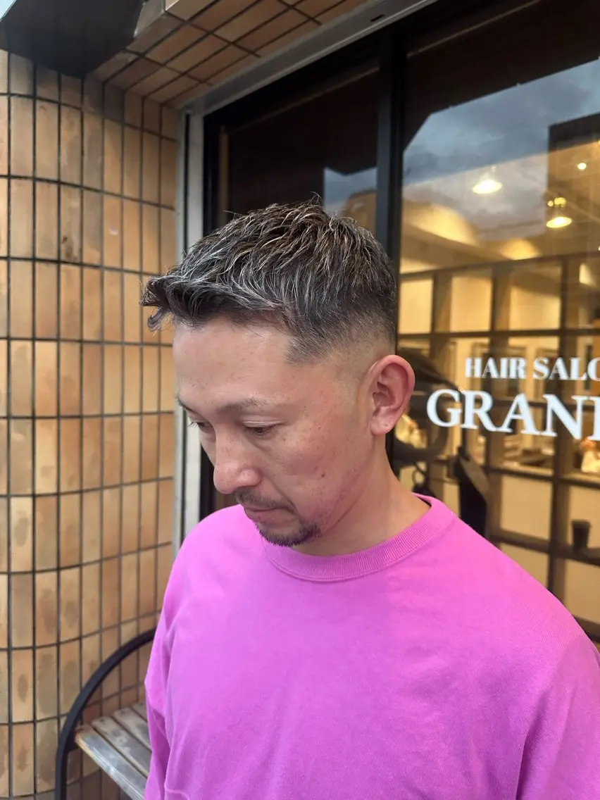 カラー メンズ メンズブリーチ フェードカット メンズメッシュ ブリーチ メッシュ カット ヘアカラー ハヤシカズキ/カラー ✂/メンズパーマのヘアスタイル