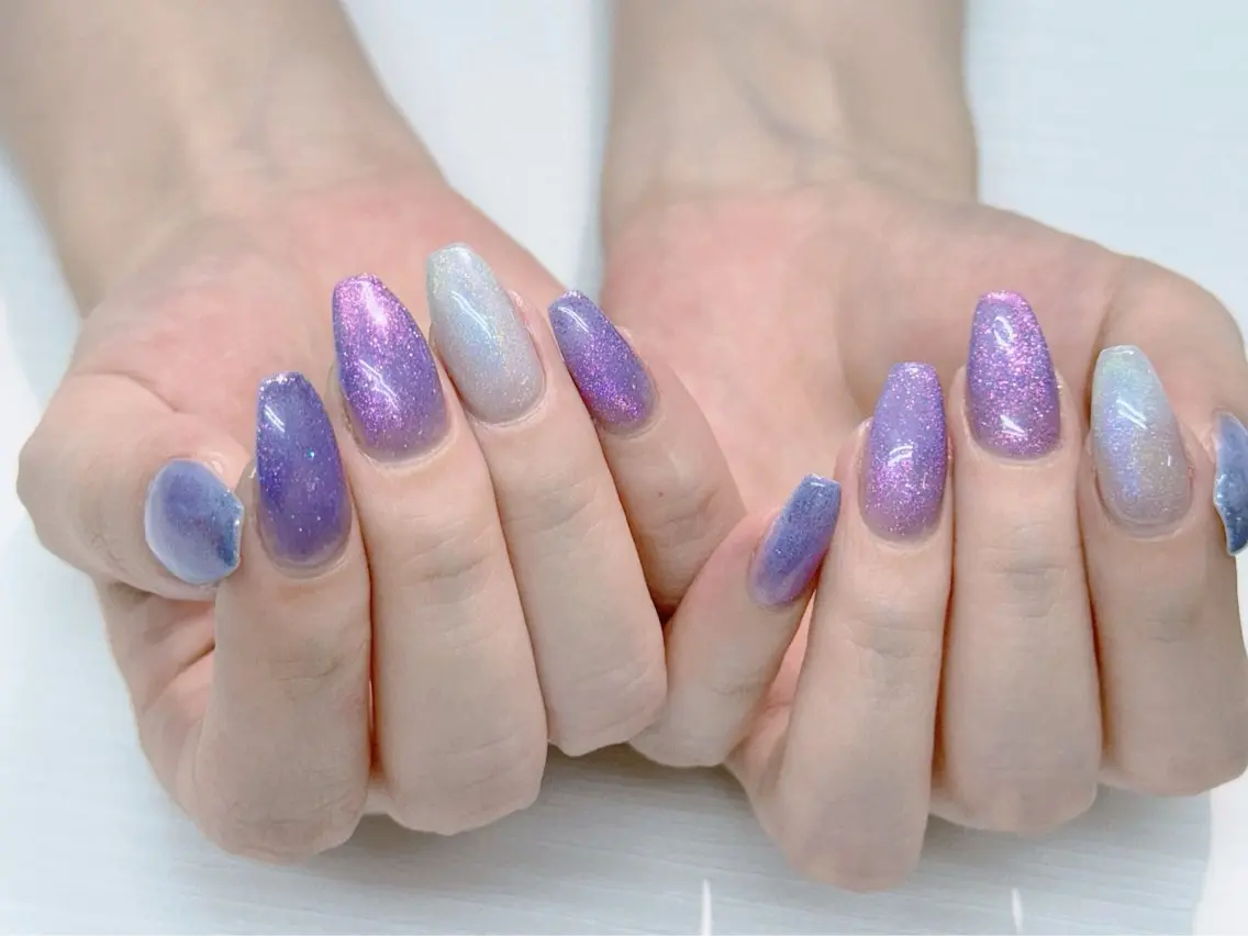 ネイル アートネイル ジェルネイル グラデーション キラキラネイル 持ち込み ハンドネイル NAILS BAR SHINJUKUのネイルデザイン