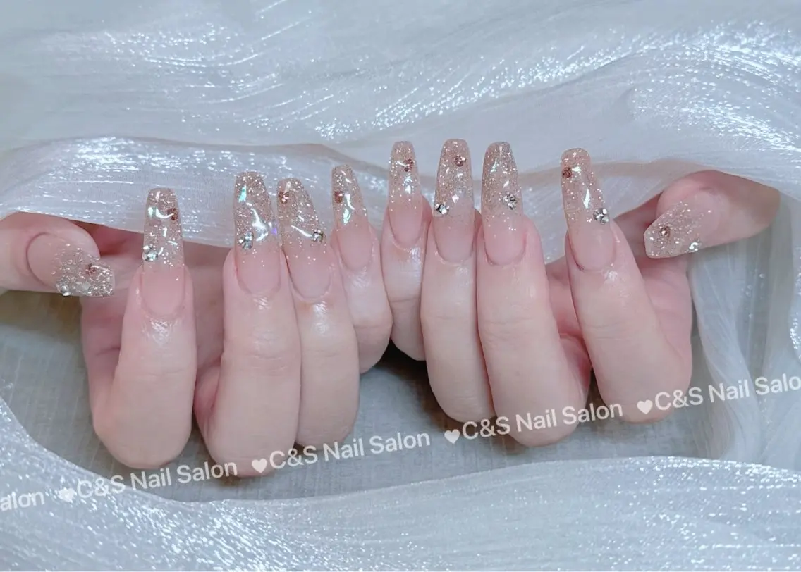 ネイル チークネイル 長さ出し フットネイル フレンチネイル ジェルネイル C&S Nail Salonのネイルデザイン
