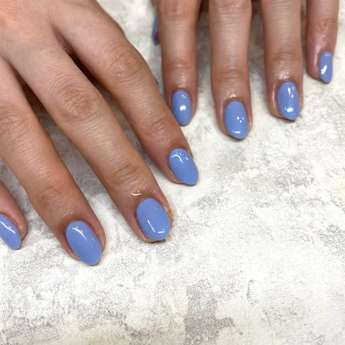ネイル ブルー ワンカラーネイル ハンドネイル nailst MIKUのネイルデザイン