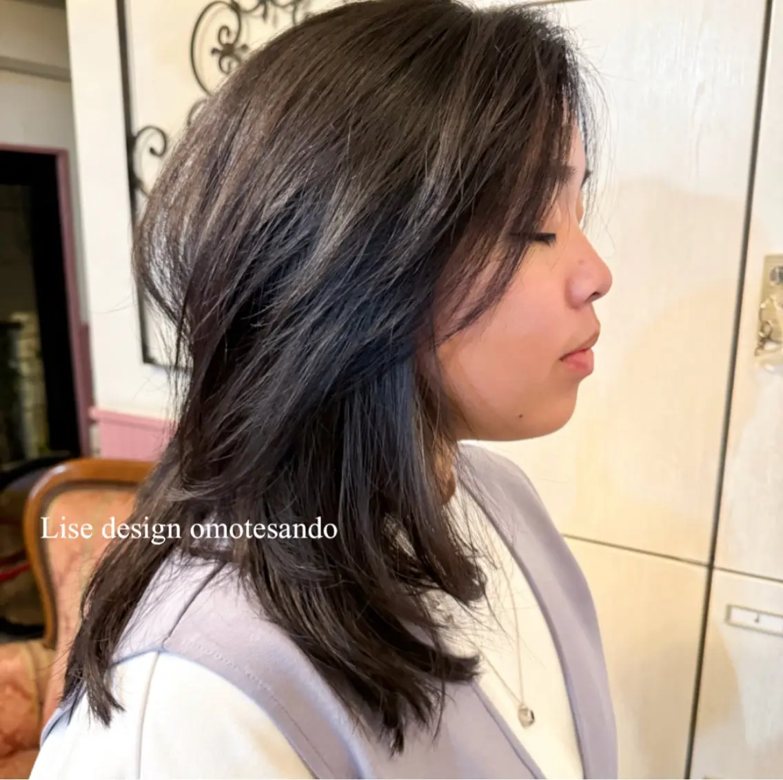 セミロング カラー パーマ ヘアアレンジ メンズ カット ヘアカラー トリートメント 表参道Lise おおいしおりのヘアスタイル