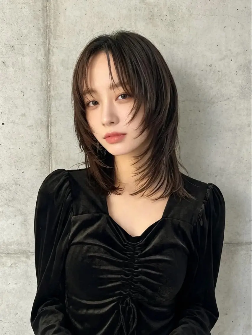 ロング カラー ロングレイヤー アディクシーカラー 透明感カラー くびれヘア 顔まわりレイヤー カット ヘアカラー 韓国レイヤーカット 🫧大阪梅田レイヤーのヘアスタイル