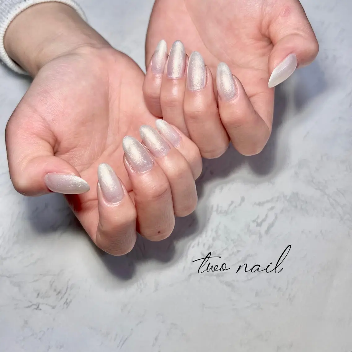 ネイル アートネイル フットネイル ハート ニュアンスネイル ホワイト ハンドネイル two nailのネイルデザイン