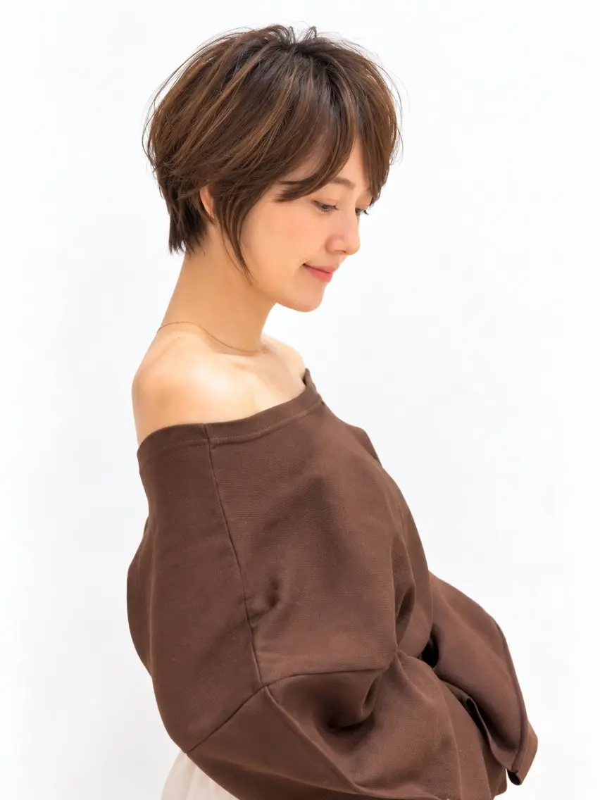 ショート カラー カット ヘアカラー トリートメント 白髪ぼかしハイライト 💫ミネ　ヒロシのヘアスタイル