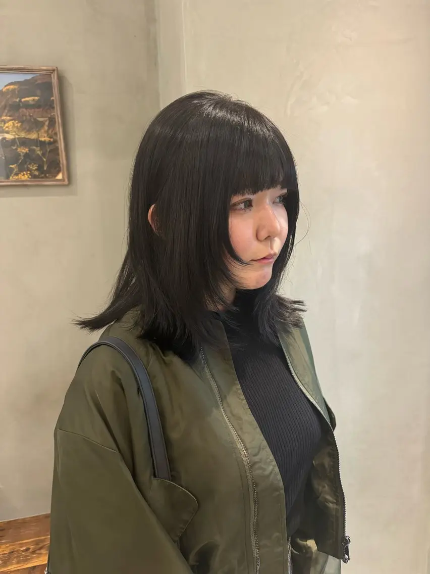 セミロング ヘアカラー トリートメント 新宿/顔周りカット +レイヤー=しずく♩のヘアスタイル