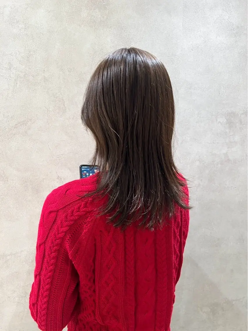 セミロング カラー 顔周りカット レイヤーカット 小顔カット 茂木 未海のヘアスタイル