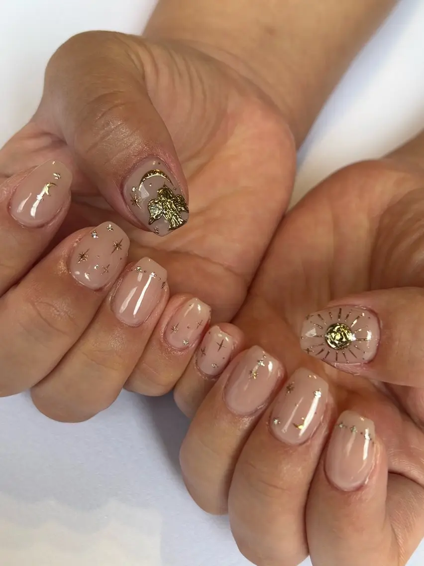 ネイル ハンドネイル 手描き🌸ニュアンス monny nailのネイルデザイン