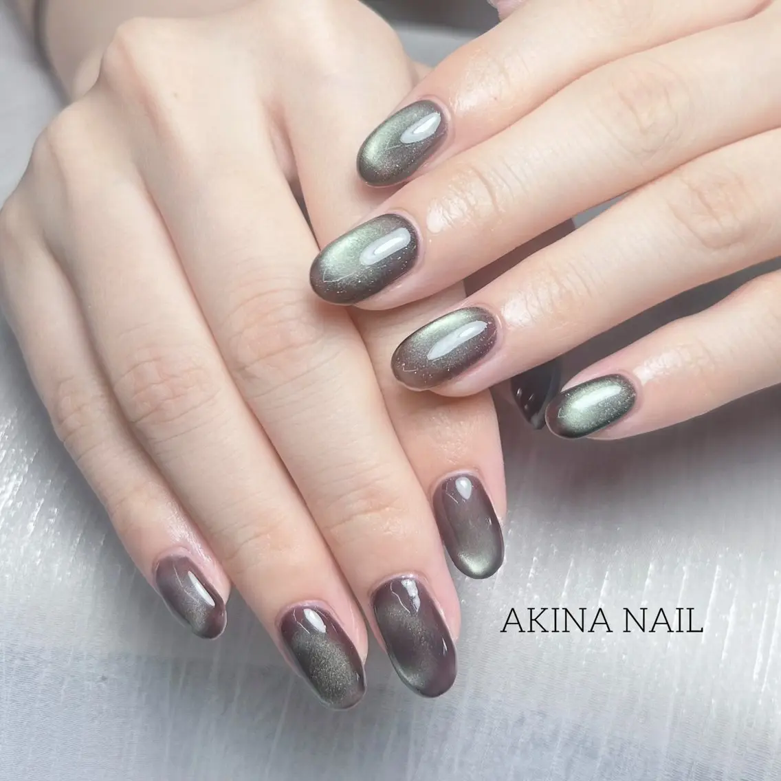 ミディアム 韓国風ヘア ハンドネイル ハンドケア Akina Nail 亀戸のネイルデザイン