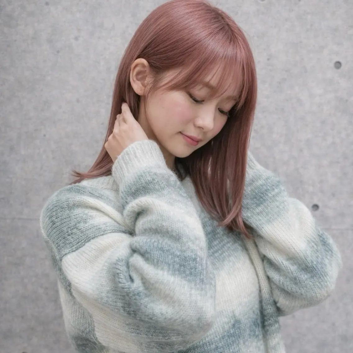 ミディアム カラー カット ヘアカラー トリートメント 一ノ瀬 暁のヘアスタイル