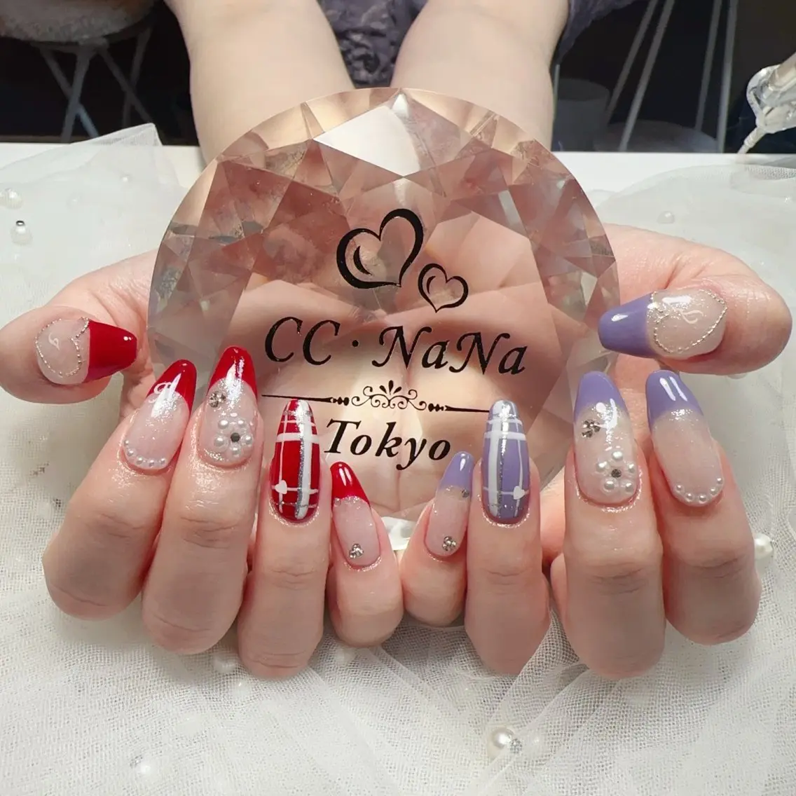 ネイル アートネイル スカルプネイル ハンドネイル 💎CC・NaNa 韓国風ネイル🌙Cのネイルデザイン