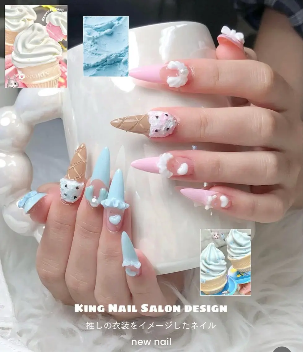 ネイル アートネイル 長さ出し フレンチネイル 韓国ネイル マグネットネイル ハンドネイル King Nail_Salonのネイルデザイン