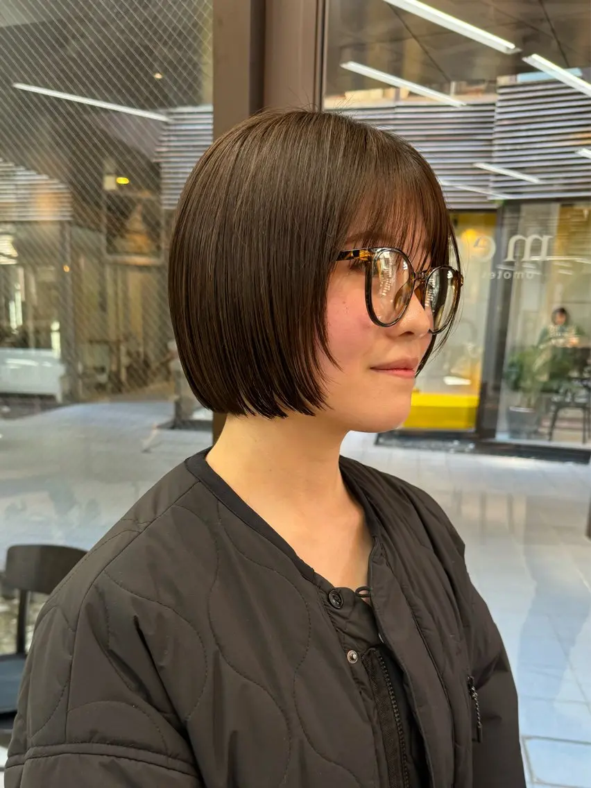 ショート カラー ボブレイヤー ボブ レイヤーカット カット ヘアカラー トリートメント ボブ/ショート /パーマ/shinのヘアスタイル