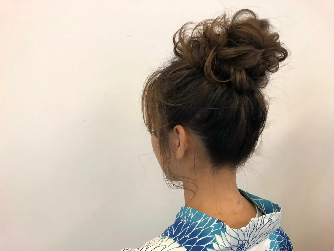 ロング ヘアアレンジ 浴衣 松本 明日可のヘアスタイル