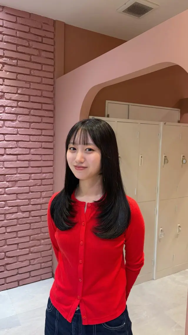 セミロング カラー カット ヘアカラー トリートメント 聖菜/ hina /レイヤー/艶カラーのヘアスタイル