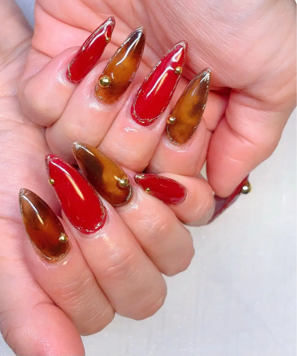 ネイル べっ甲ネイル ハンドネイル nail salon ELUのネイルデザイン