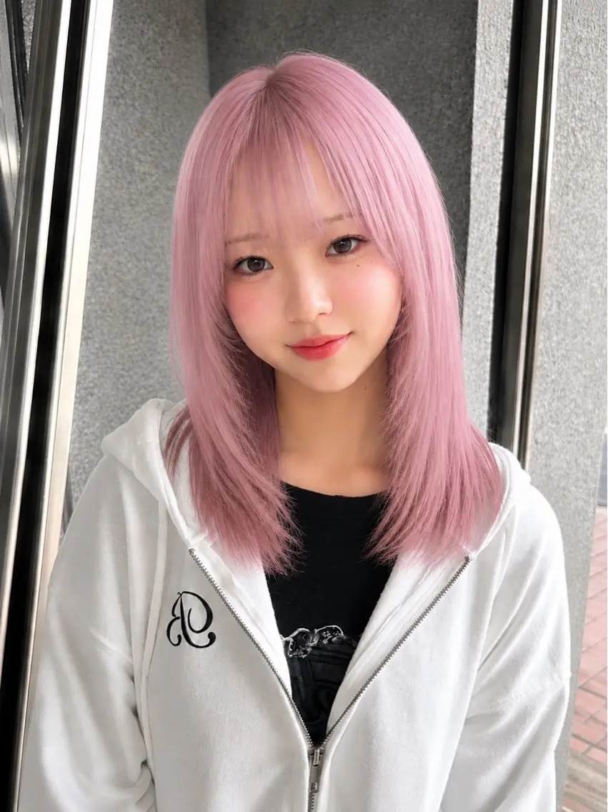 ミディアム カラー ヘアカラー 🦋ピンクカラー特化 🦋KOKIのヘアスタイル
