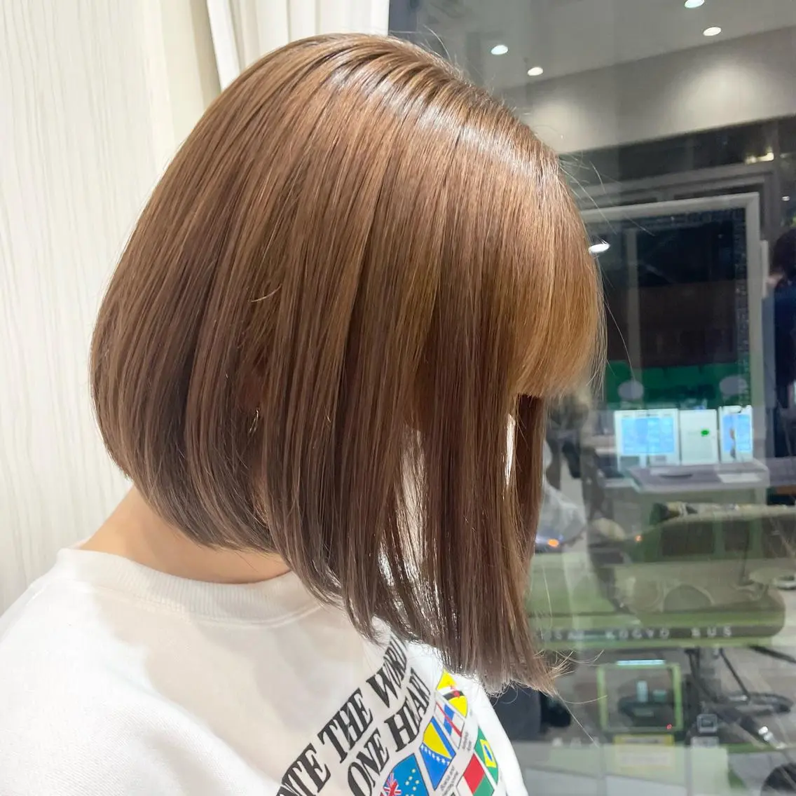 ミディアム 縮毛矯正 トリートメント 飯塚 愛美のヘアスタイル
